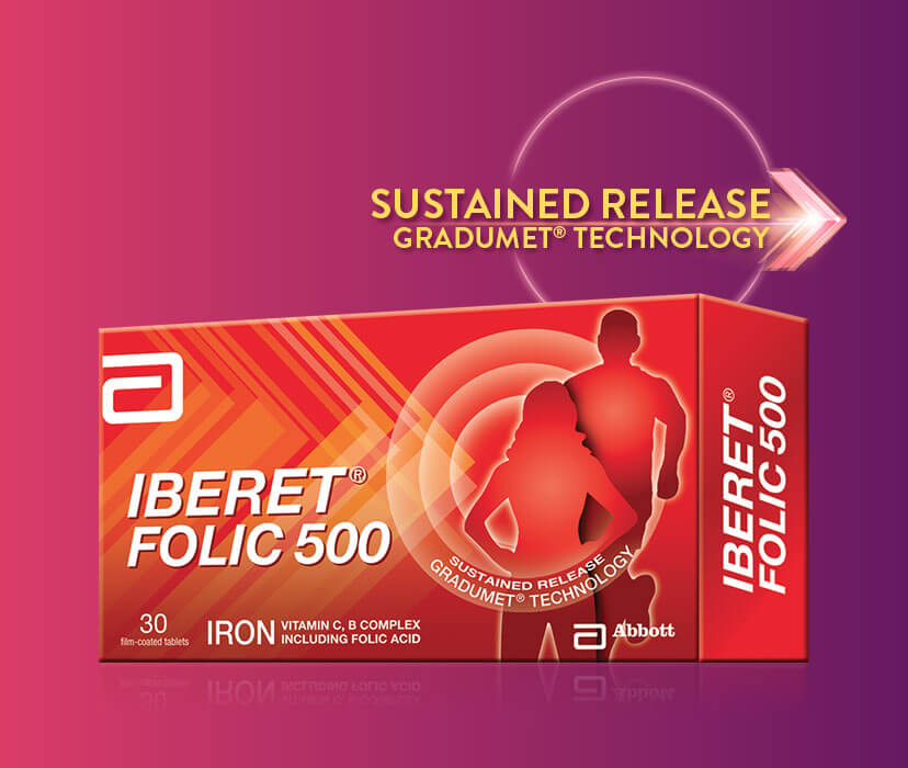 Product packaging of Iberet Folic 500