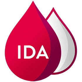 Blood droplet icon with IDA text